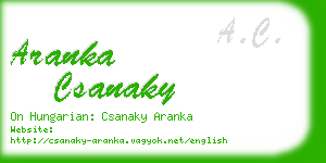 aranka csanaky business card